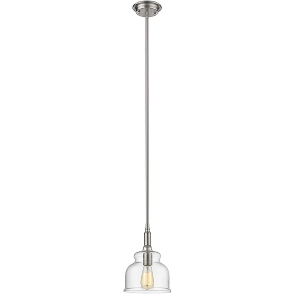 RADIANCE Goods Transitional 1 Light Brushed Nickel Ceiling Mini Pendant 8" Wide