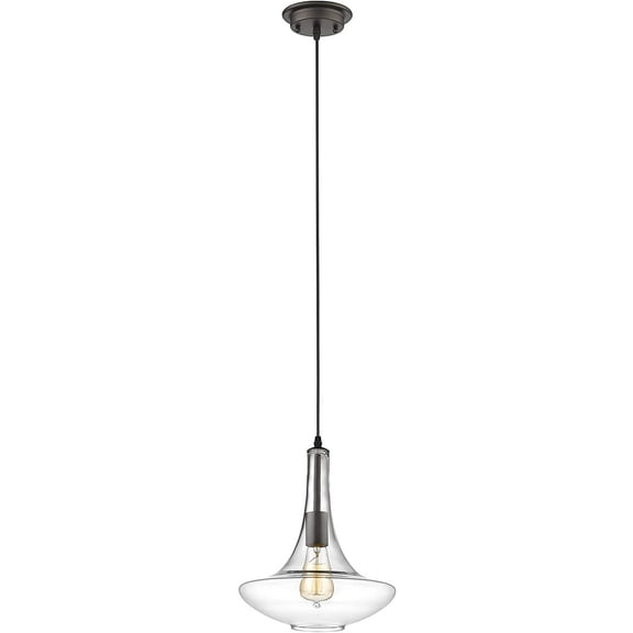RADIANCE Goods Transitional 1 Light Rubbed Bronze Ceiling Mini Pendant 10" Wide