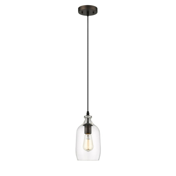 RADIANCE Goods Transitional 1 Light Rubbed Bronze Mini Ceiling Pendant 5.5" Wide