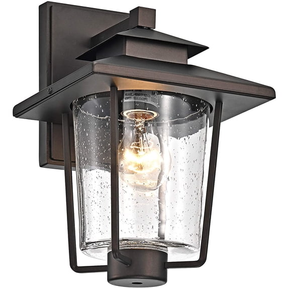 RADIANCE Goods Transitional 1 Light Rubbed Bronze Outdoor Wall Sconce 12" Height