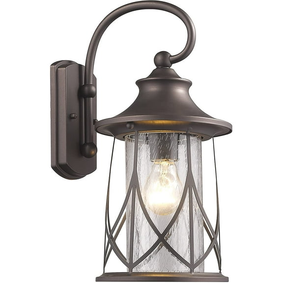 RADIANCE Goods Transitional 1 Light Rubbed Bronze Outdoor Wall Sconce 15" Height