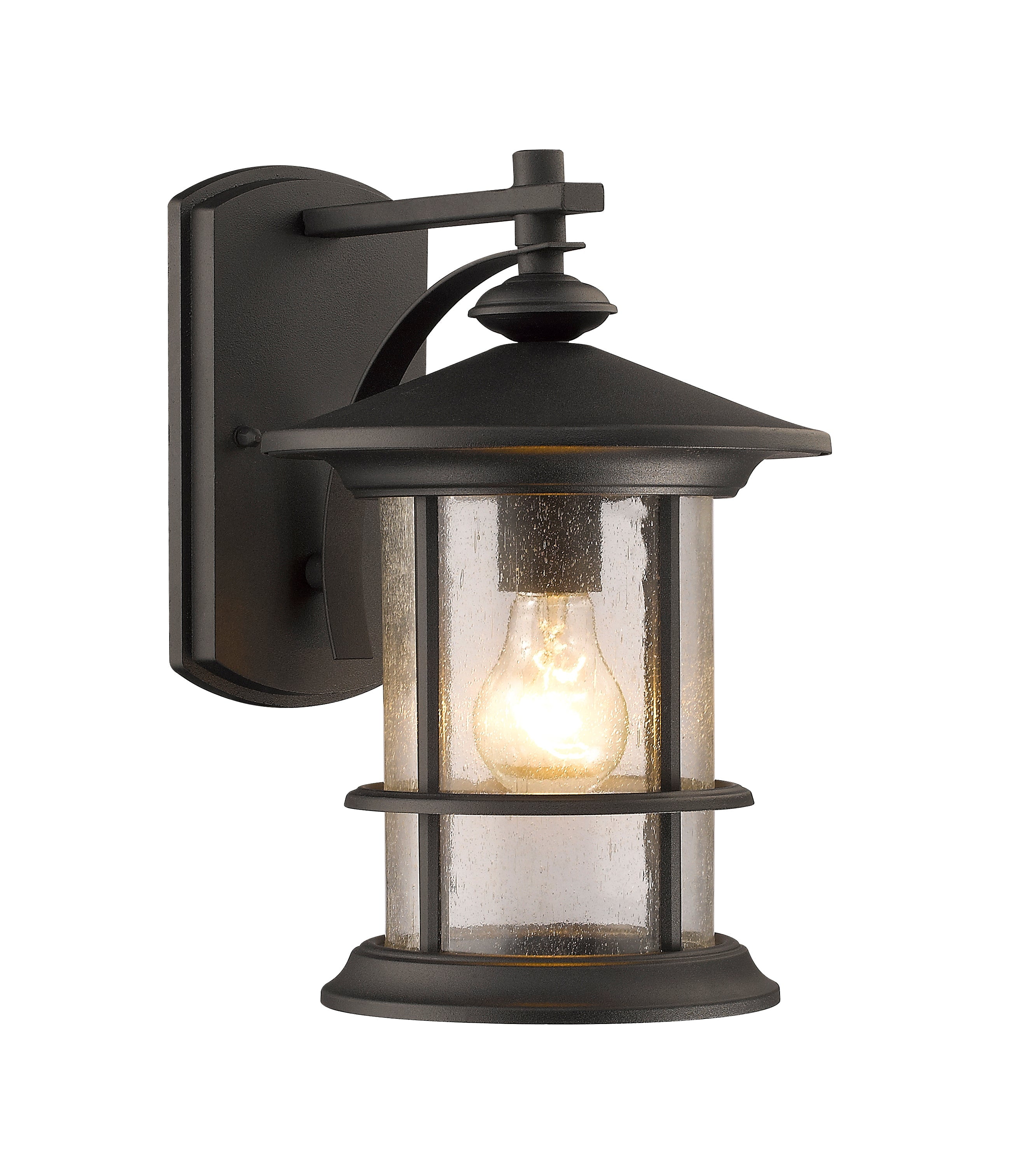 RADIANCE Goods Transitional 1 Light Textured Black Outdoor Wall Sconce 10.13"