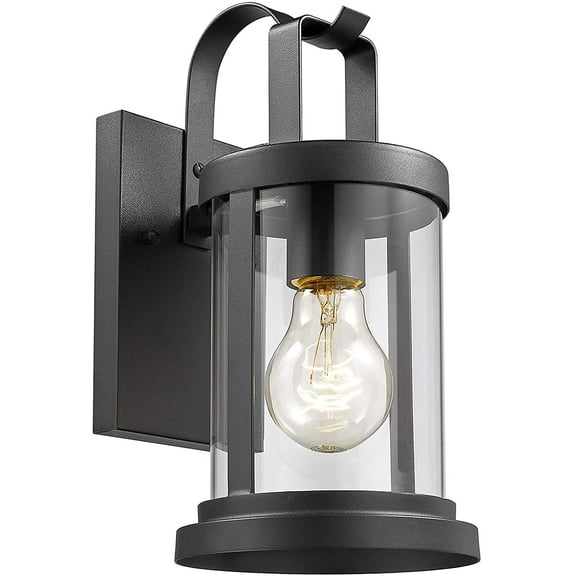 RADIANCE Goods Transitional 1 Light Textured Black Outdoor Wall Sconce 11" Tall