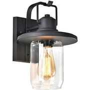 RADIANCE Goods Transitional 1 Light Textured Black Outdoor Wall Sconce 12" Height