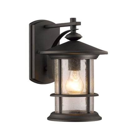 RADIANCE Goods Transitional 1 Light Textured Black Outdoor Wall Sconce 13" Tall