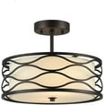 thumbnail image 1 of RADIANCE Goods Transitional 2 Light Rubbed Bronze Semi-Flush Ceiling Fixture 13" Wide, 1 of 2