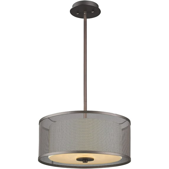 RADIANCE Goods Transitional 3 Light Rubbed Bronze Ceiling Pendant 15" Wide