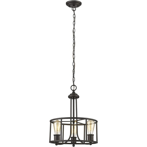 RADIANCE Goods Transitional 3 Light Rubbed Bronze Ceiling Pendant 15" Wide