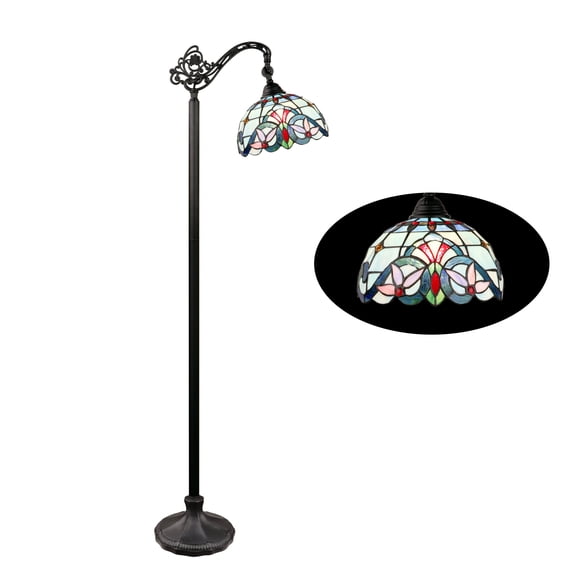 RADIANCE Goods Victorian-Style 1-Light Dark Bronze Finish Reading Floor Lamp 11" Shade