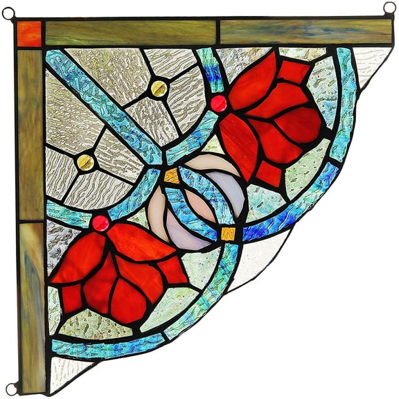 RADIANCE Goods Victorian Tiffany-Glass Window Panel 10" Wide