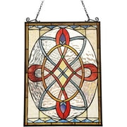 RADIANCE Goods Victorian Tiffany-Glass Window Panel 24" Tall