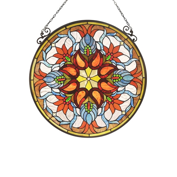 RADIANCE Goods Victorian Tiffany-Glass Window Panel 24" Wide