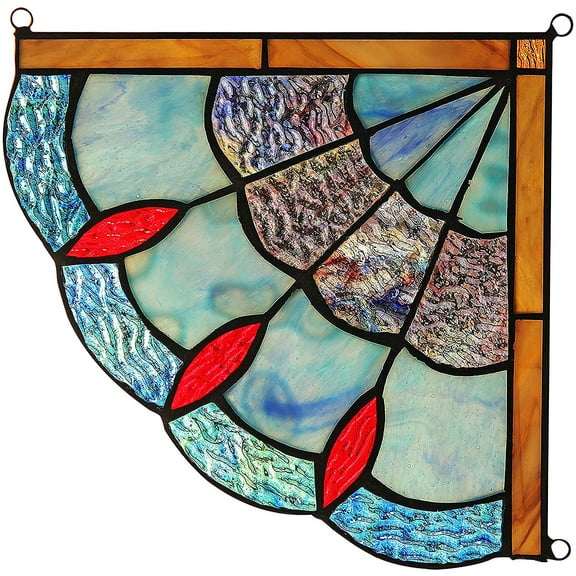 RADIANCE Goods Victorian Tiffany-Glass Window Panel 8" Wide