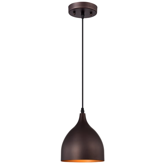 RADIANCE goods Industrial 1 Light Oil Rubbed Bronze Mini Pendant Ceiling Fixture 7" Wide