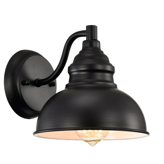 RADIANCE goods Industrial 1 Light Textured Black Indoor Wall Sconce 8" Wide