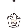 thumbnail image 1 of RADIANCE goods Industrial 4 Light Oil Rubbed Bronze Inverted Pendant Ceiling Fixture 16" Wide, 1 of 11