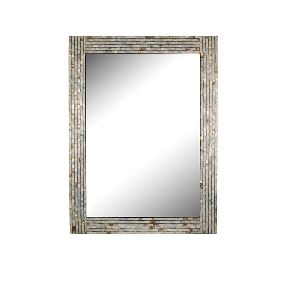 RADIANCE goods Seashell Finish Rectangular Framed Wall Mirror 32" Height