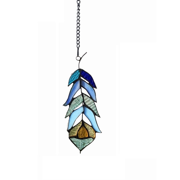 RADIANCE goods Tiffany-Style Stained Glass Window Panel 7" Tall