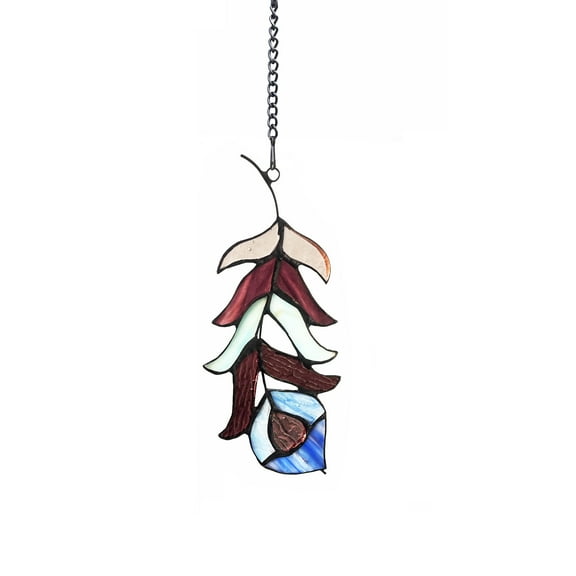 RADIANCE goods Tiffany-Style Stained Glass Window Panel 7" Tall