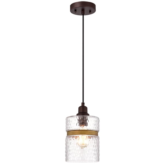 RADIANCE goods Transitional 1 Light Oil Rubbed Bronze Mini Pendant Ceiling Fixture 6" Wide