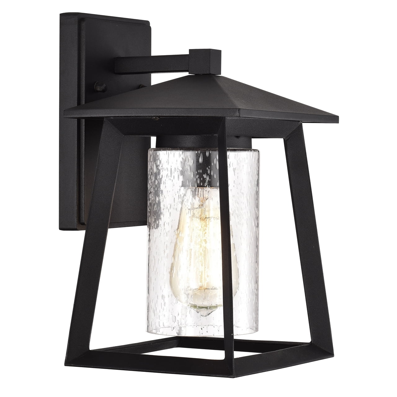 RADIANCE goods Transitional 1 Light Textured Black Outdoor Wall Sconce 11" Height