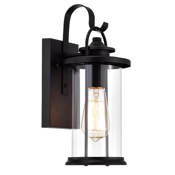 RADIANCE goods Transitional 1 Light Textured Black Outdoor Wall Sconce 13" Height