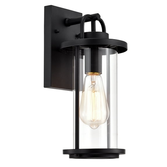 RADIANCE goods Transitional 1 Light Textured Black Outdoor Wall Sconce 13" Height