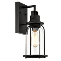 RADIANCE goods Transitional 1 Light Textured Black Outdoor Wall Sconce 15" Height