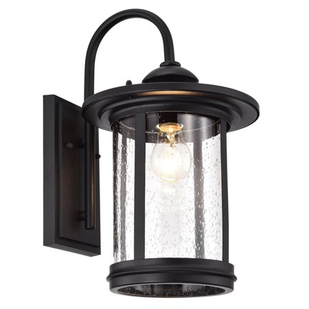 RADIANCE goods Transitional 1 Light Textured Black Outdoor Wall Sconce 16" Height