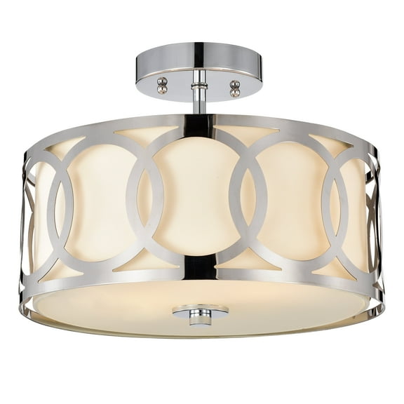 RADIANCE goods Transitional 2 Light Chrome Semi-Flush Ceiling Fixture 30" Wide