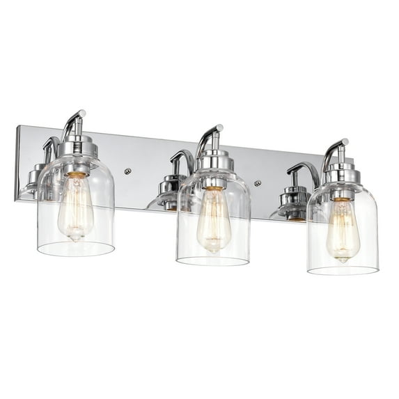 RADIANCE goods Transitional 3 Light Chrome Bath Vanity Fixture 24" Wide