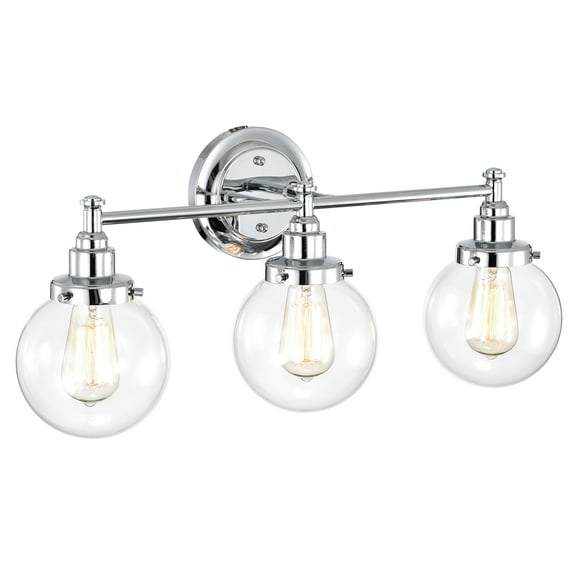 RADIANCE goods Transitional 3 Light Chrome Bath Vanity Fixture 24" Wide