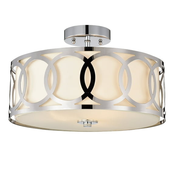 RADIANCE goods Transitional 3 Light Chrome Semi-Flush Ceiling Fixture 15" Wide
