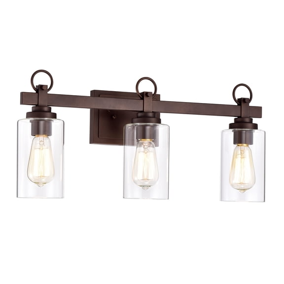 RADIANCE goods Transitional 3 Light Oil Rubbed Bronze Bath Vanity Fixture 23" Wide