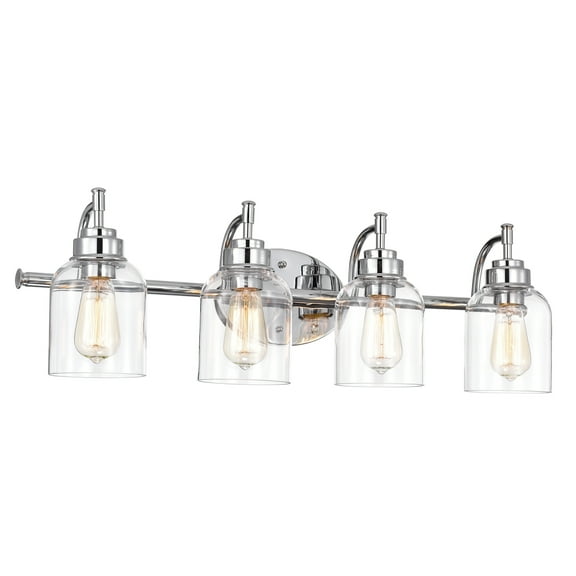 RADIANCE goods Transitional 4 Light Chrome Bath Vanity Fixture 30" Wide