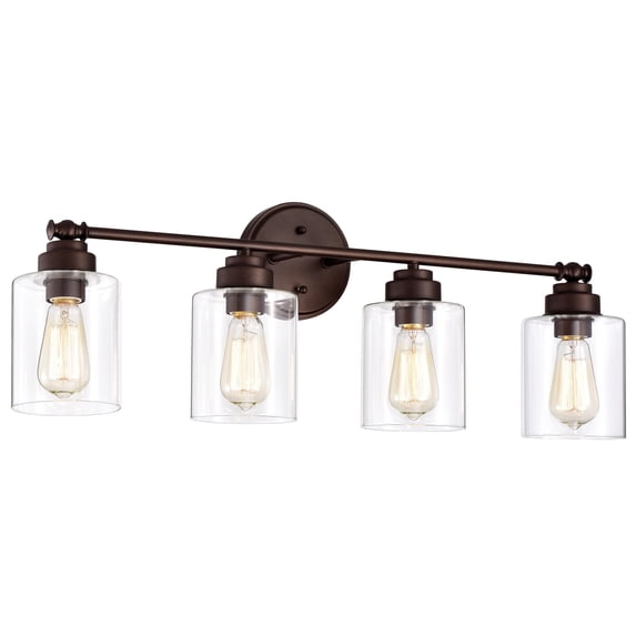 RADIANCE goods Transitional 4 Light Oil Rubbed Bronze Bath Vanity Fixture 30" Wide