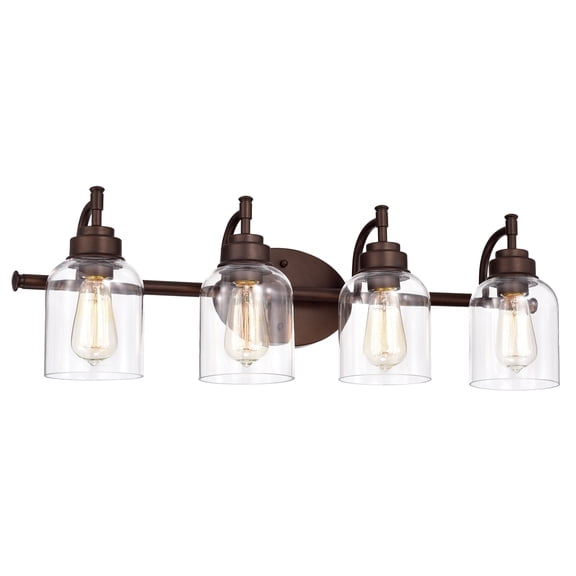 RADIANCE goods Transitional 4 Light Oil Rubbed Bronze Bath Vanity Fixture 30" Wide