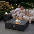 thumbnail image 1 of RADIATA 40" Square Propane Fire Pit Table, Dual Fuel Natural Gas Fire Pit Convertible, 50,000 BTU Outdoor Fire Pit Table for Outside Patio, Dark Gray, 1 of 9