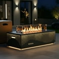 thumbnail image 1 of RADIATA 42" Rectangle Outdoor Gas Fire Pit Table, 50,000 BTU, Dual-Fuel (Propane or Natural Gas), Magnetic Rechargeable 3-Color LED Light Bars Gray, 1 of 12