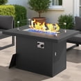thumbnail image 1 of RADIATA 43" Aluminum Propane Fire Pit Table, 60,000 BTU Outdoor Gas Firepit, Rectangle CSA-Certified Patio Fireplace with Wind Guard & Glass Rocks, Rust-Proof Dark Gray Fire Table for Deck Poolside, 1 of 10