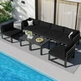 thumbnail image 1 of RADIATA 8 Pieces Large Outdoor Aluminum Furniture Set with Tables Patio Seating Conversation Set Grey Aluminum Modern Patio Sofa Sectional, 1 of 10