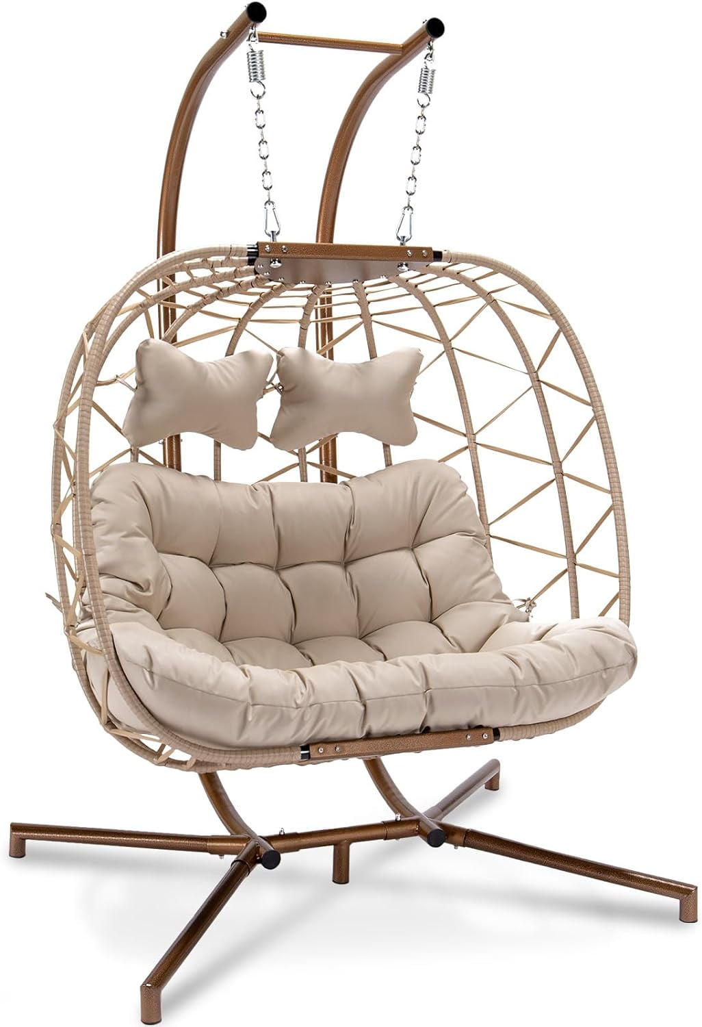 RADIATA Luxury 2 Person Wicker Swing Double Egg Chair with Stand