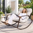thumbnail image 1 of RADIATA Oversized Papasan Rocking Recliner Chair with Footrest, 400lbs Rocking Lounge Chair for Indoor Outdoor Patio, Living Room,Beige, 1 of 9