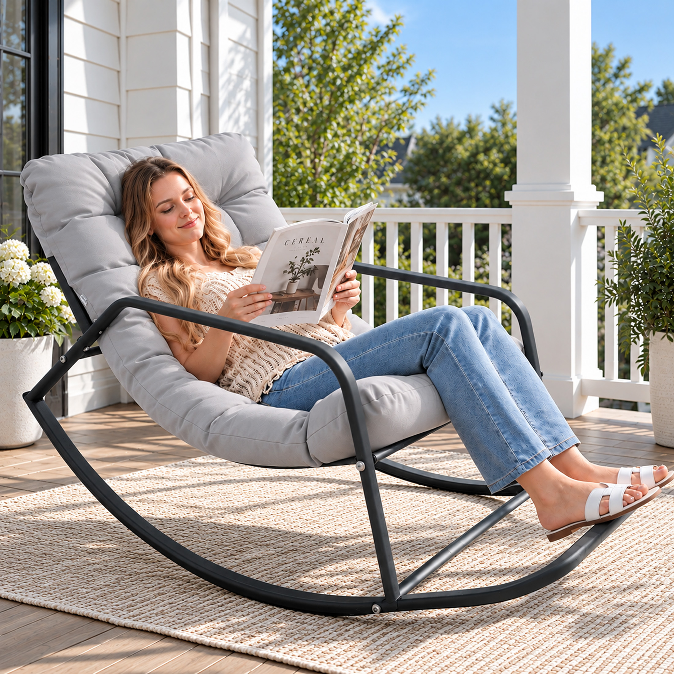 RADIATA Oversized Papasan Rocking Recliner Chair With Footrest 450lbs Wicker Lounge Chair For Indoor Outdoor Patio Living Room Gray: What Shoppers Should Know