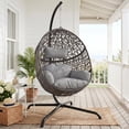 thumbnail image 1 of RADIATA Patio Oversized Hanging Egg Chair with Stand and 5.1" Cushion, Indoor Outdoor Wicker Bird Nest Swing Chair for Patio, Porch & Sunroom, 360 lb Capacity, Light Gray, 1 of 8