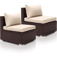 thumbnail image 1 of RADIATA® Wicker Armless Chair Replacement Outdoor Patio Furniture Modular Sofa Pieces PE Rattan Wicker Conversation Seat Clearance (Brown Armless), 1 of 12