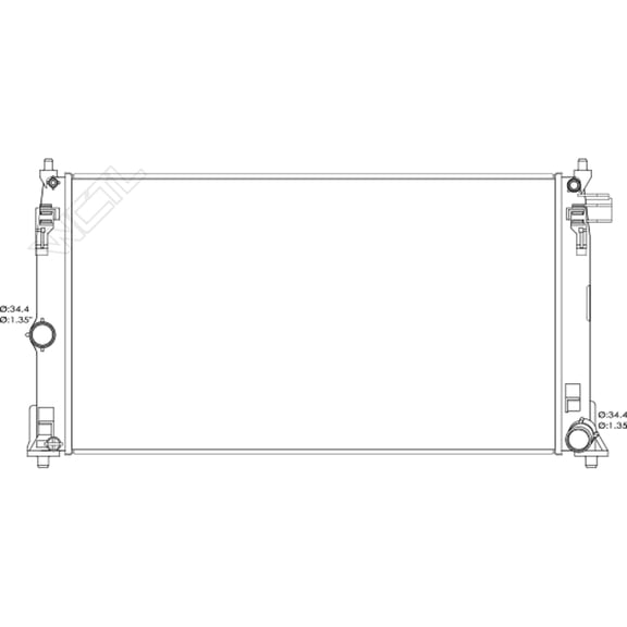 RADIATOR; 1.8 LITER; US BUILT; MADE OF PLASTIC AND ALUMINUM