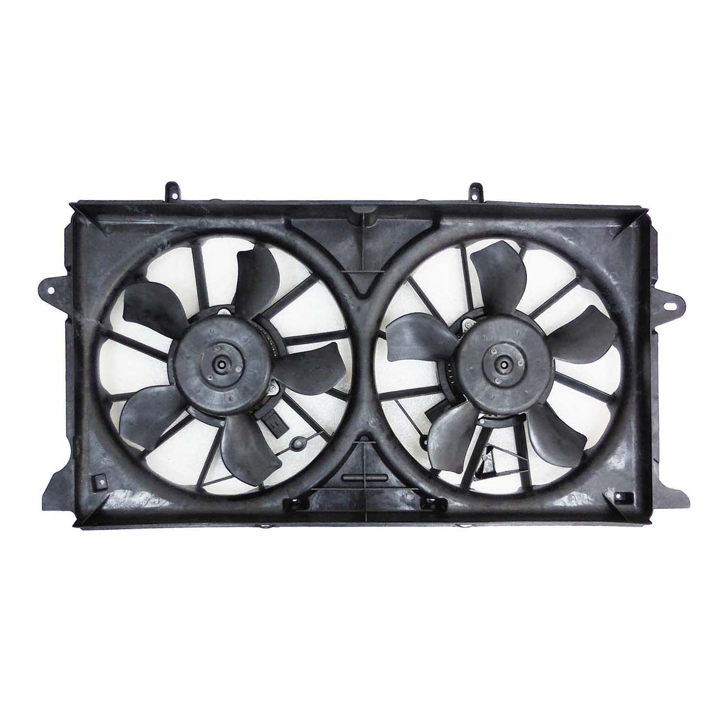RADIATOR AND CONDENSER FAN ASSEMBLY WITH TWO FANS SIDE BY SIDE PLASTIC 