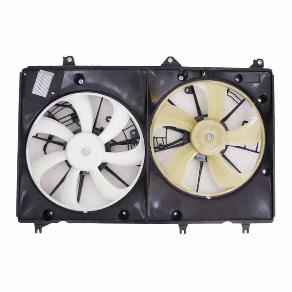 RADIATOR AND CONDENSER FAN ASSEMBLY WITH TWO FANS SIDE BY SIDE WITH MODULE; WITH TOWING PACKAGE; USA BUILT