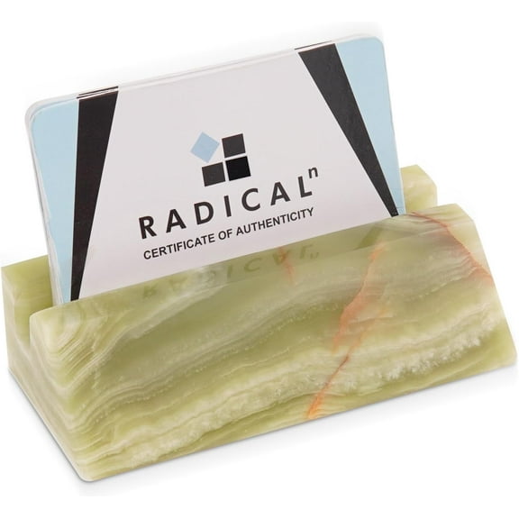Radicaln Green Marble Business Card Holder 4 Inch – Elegant Office Desk Organizer | Premium Marble Credit Card Holder for Business Cards & Office Décor